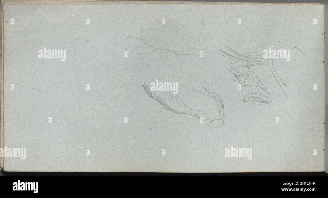 Sketchbook, page 72 : La figure de l'étude. Ernest Meissonier (Français, 1815-1891). Graphite ; Banque D'Images