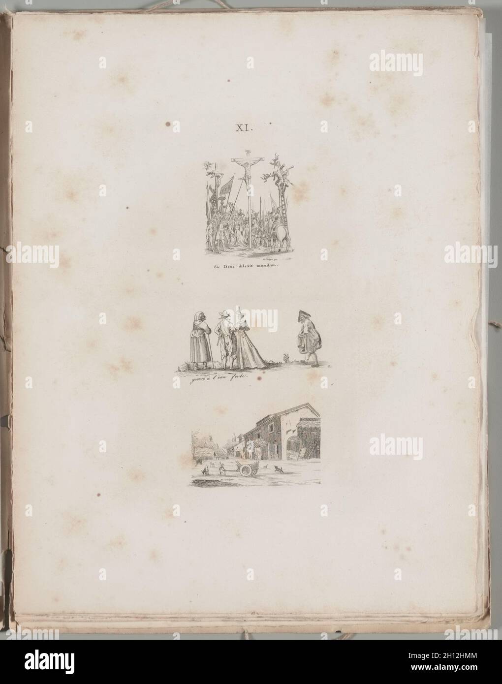 Art du lithographe : trois exemples de gravure, plaque XI , 1819.Alois Senefelder (allemand, 1771-1834).Lithographie; feuille: 30 x 23.3 cm (11 13/16 x 9 3/16 po.); image: 16.8 x 7.8 cm (6 5/8 x 3 1/16 po.). Banque D'Images