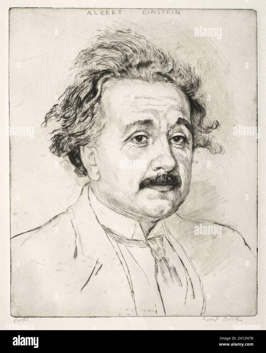 Albert Einstein.Emil Orlik (tchèque, 1870-1932).Drypoint et roulette; Banque D'Images