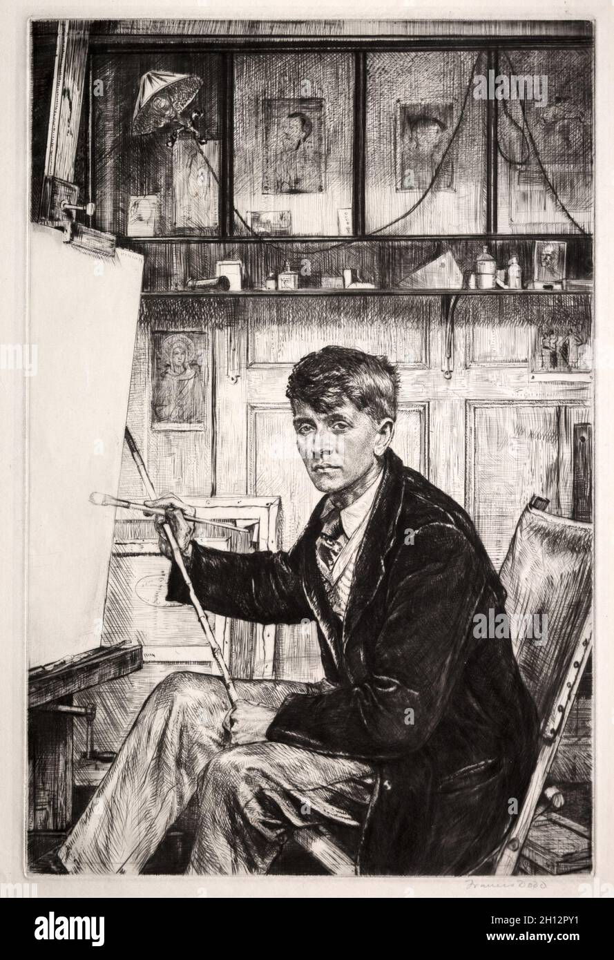 Charles Cundall, 1926.Francis Dodd (Royaume-Uni, 1874-1949).Drypoint; feuille: 54.6 x 40.1 cm (21 1/2 x 15 13/16 in.); platemark: 45.5 x 30.3 cm (17 15/16 x 11 15/16 in.). Banque D'Images