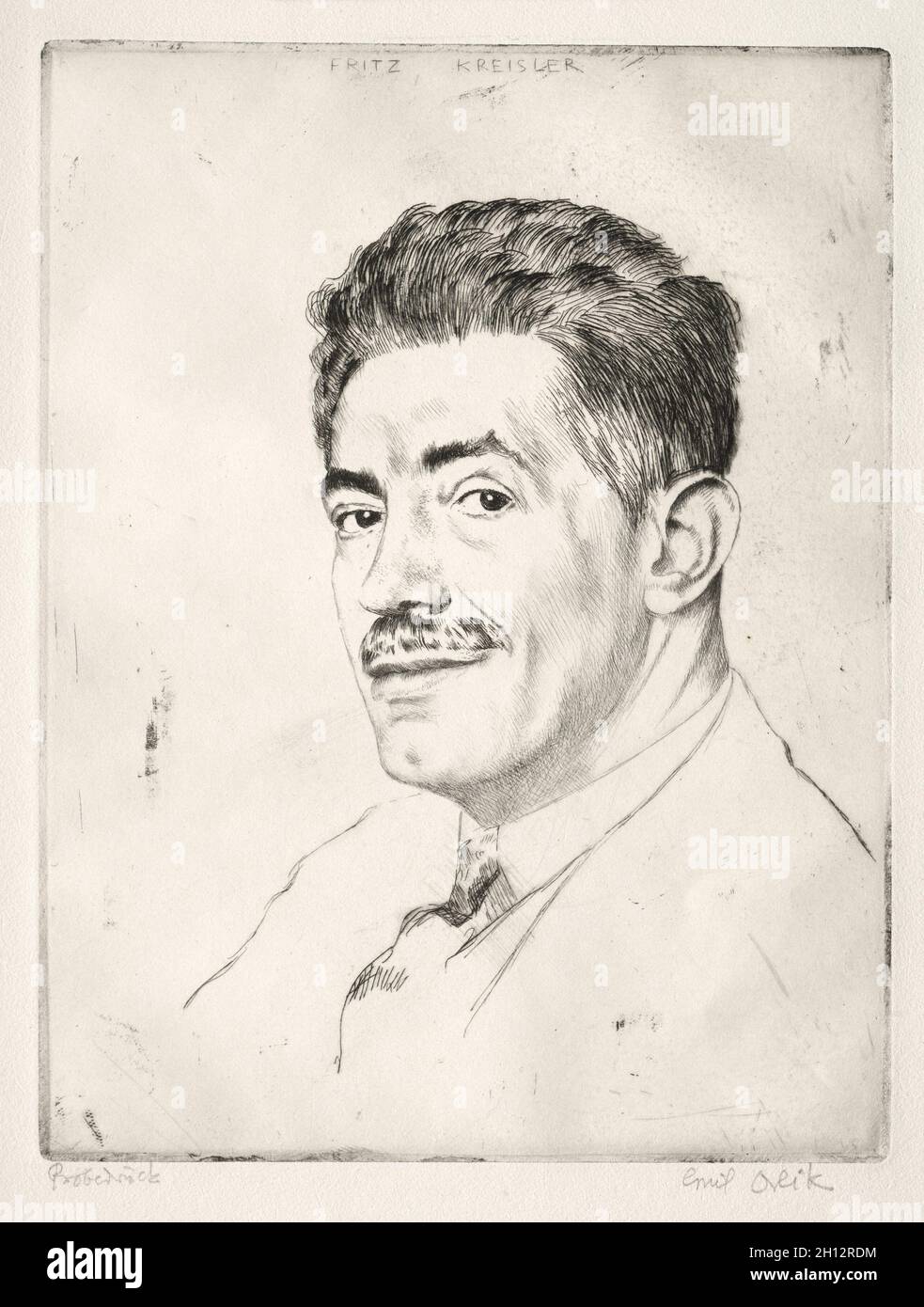 Fritz Kreisler.Emil Orlik (tchèque, 1870-1932).Drypoint ; Banque D'Images