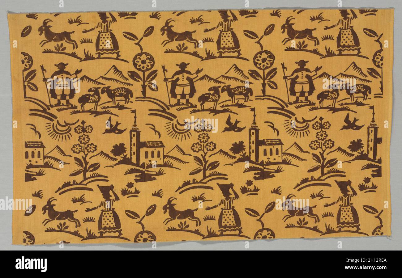 Fragment textile, 20e siècle.Allemagne, Munich, 20e siècle.Coton tissé Uni, imprimé; hors tout : 50.8 x 84.5 cm (20 x 33 1/4 po). Banque D'Images Fragment textile, 20e siècle.Allemagne, Munich, 20e siècle.Coton tissé Uni, imprimé; hors tout : 50.8 x 84.5 cm (20 x 33 1/4 po). Banque D'Images