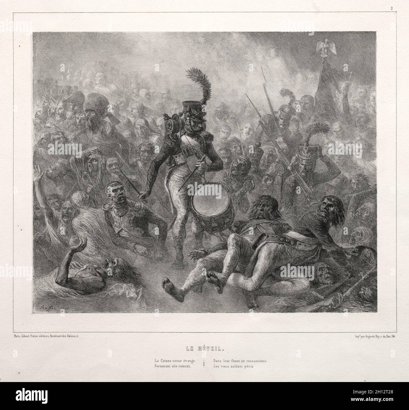L'Album de 1832 : Reveil, 1832.Auguste Raffet (français, 1804-1860).Lithographie; Banque D'Images
