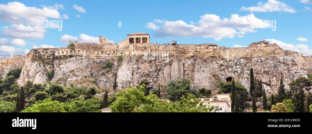 Acropole d'Athènes, Grèce.Cet endroit est célèbre attraction touristique d'Athènes.Vue panoramique sur les sites internationaux du centre-ville d'Athènes.Reste Banque D'Images