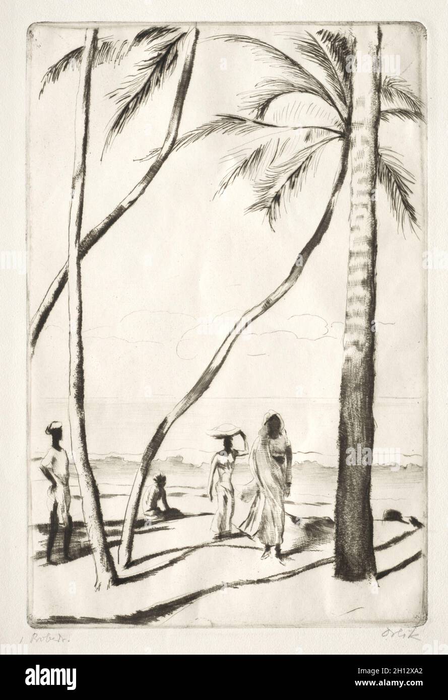 Ceylan.Emil Orlik (tchèque, 1870-1932).Gravure et roulette; Banque D'Images