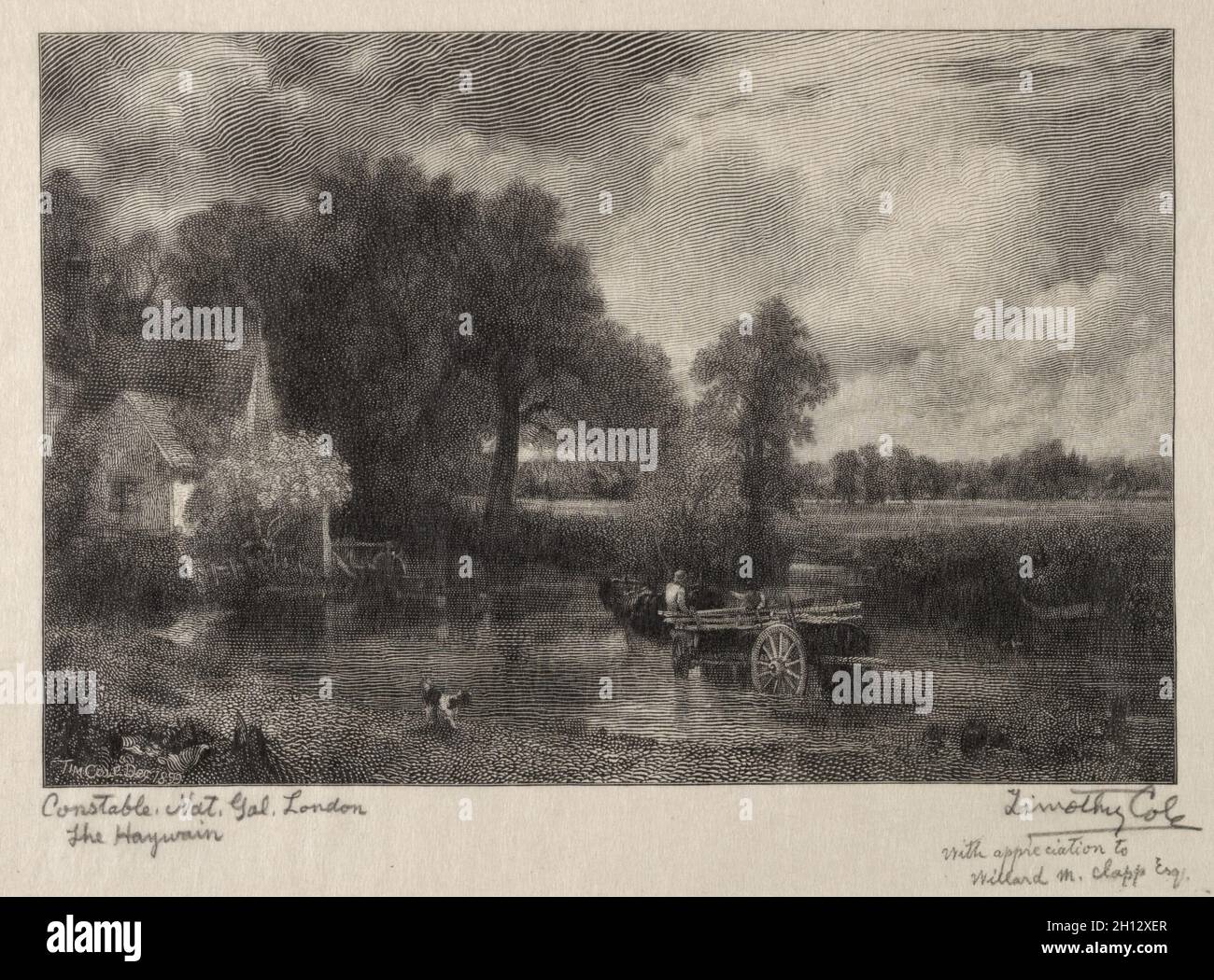 Le Hay Wain, 1899.Timothy Cole (américain, 1852-1931).Gravure en bois; Banque D'Images