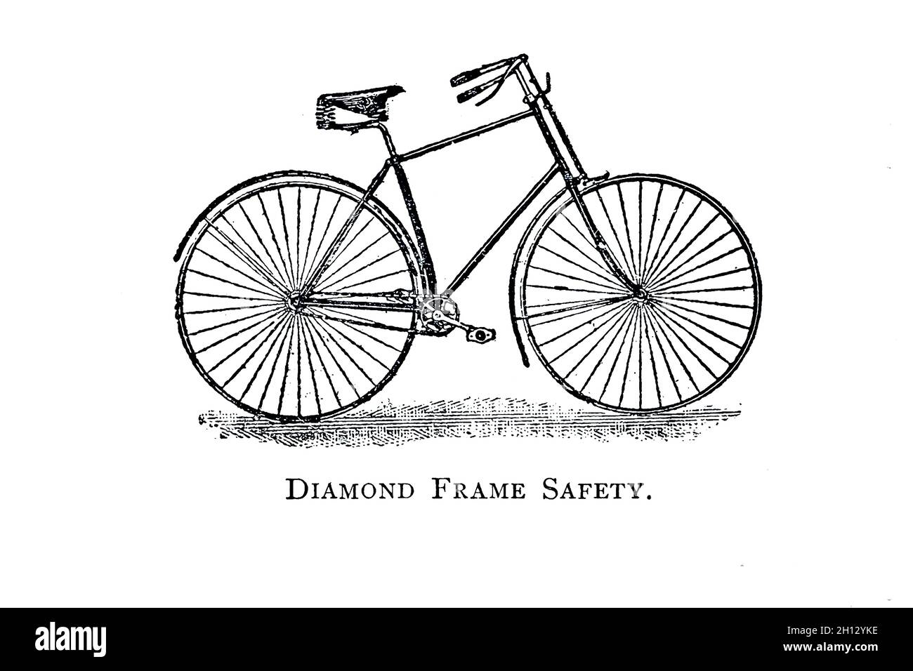 Vélo de sécurité à cadre en diamant, illustration du XIXe siècle Photo  Stock - Alamy