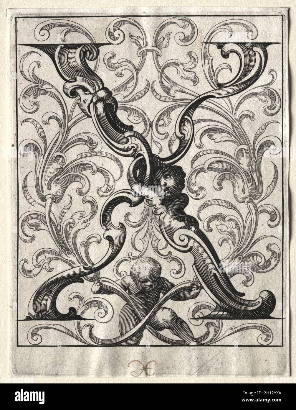 Nouveau livret ABC : x, 1627.Lucas Kilian (allemand, 1579-1637).Gravure ; Banque D'Images