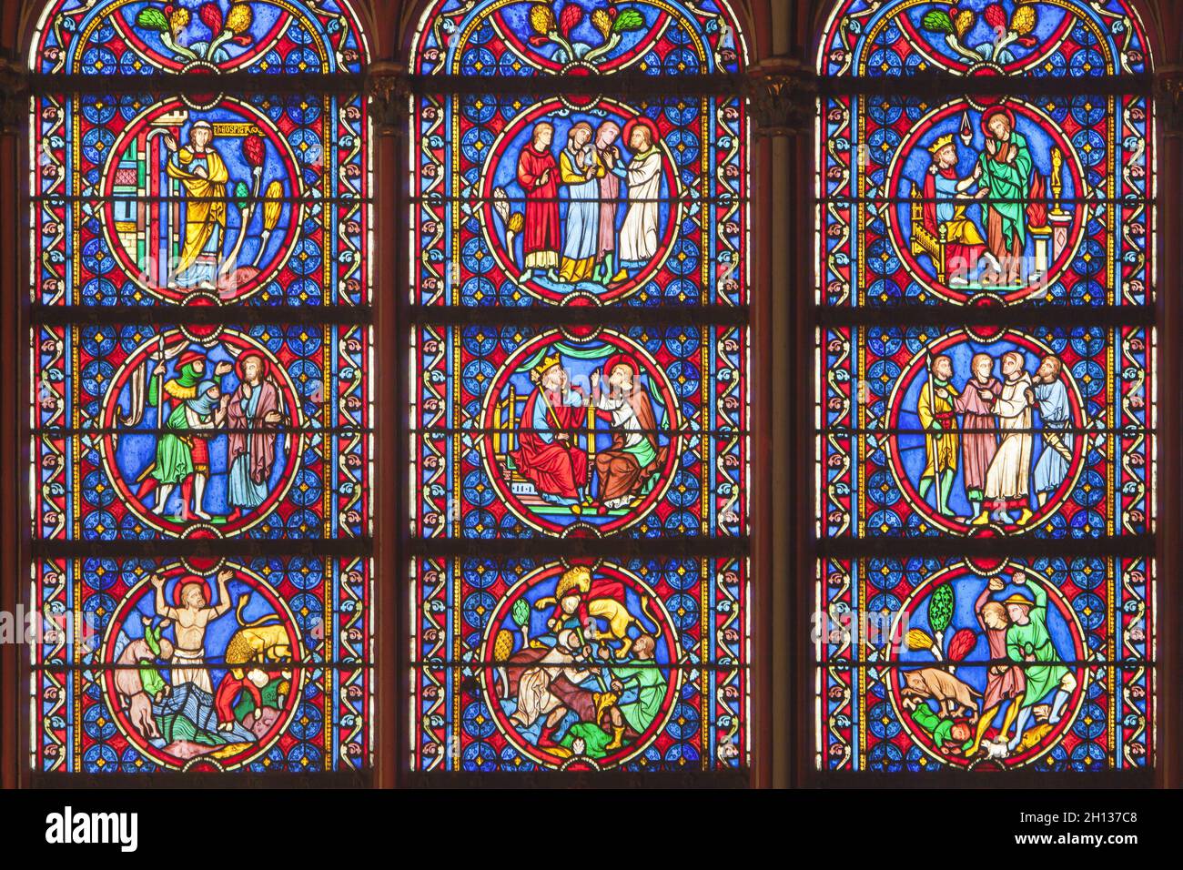 FRANCE.PARIS (75) CATHÉDRALE NOTRE DAME.A DROITE DE LA CHAPELLE CENTRALE, LA CHAPELLE SAINT-GEORGES, AUJOURD'HUI LA CHAPELLE DU SAINT-SACREMENT.ICI, S Banque D'Images