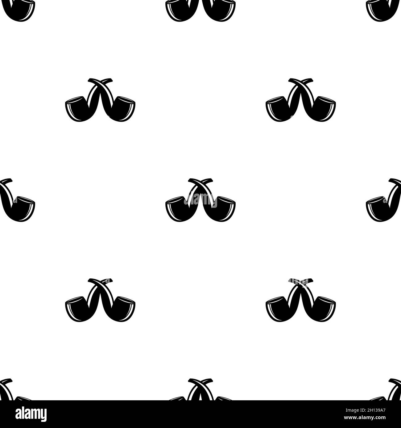 Motif sans couture avec conduits de fumée croisés sur fond blanc.Décoration vintage noire.Hipster, papier peint pirate.Fête des pères, clip art capitaine pirate Illustration de Vecteur