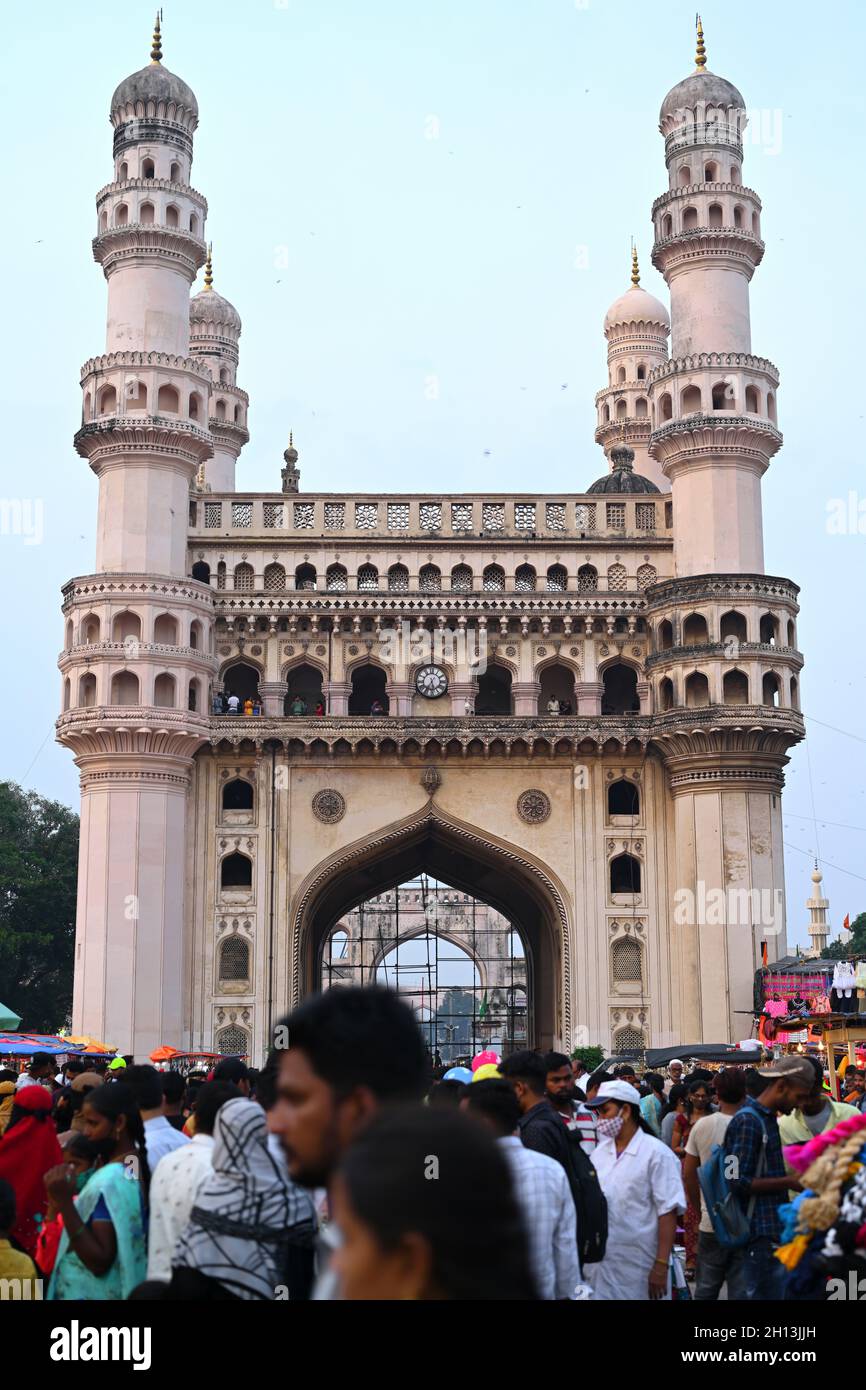 Charminar, 430 ans, Hyderabad, Inde Banque D'Images