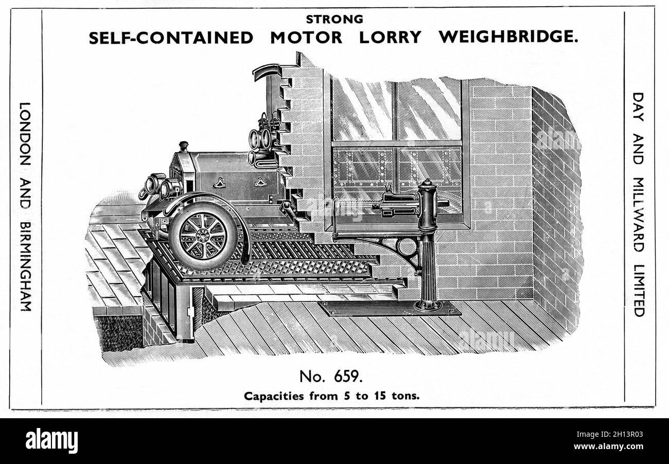 Catalogue de Day et Millward d'époque pour un pont-bascule de véhicule commercial Banque D'Images