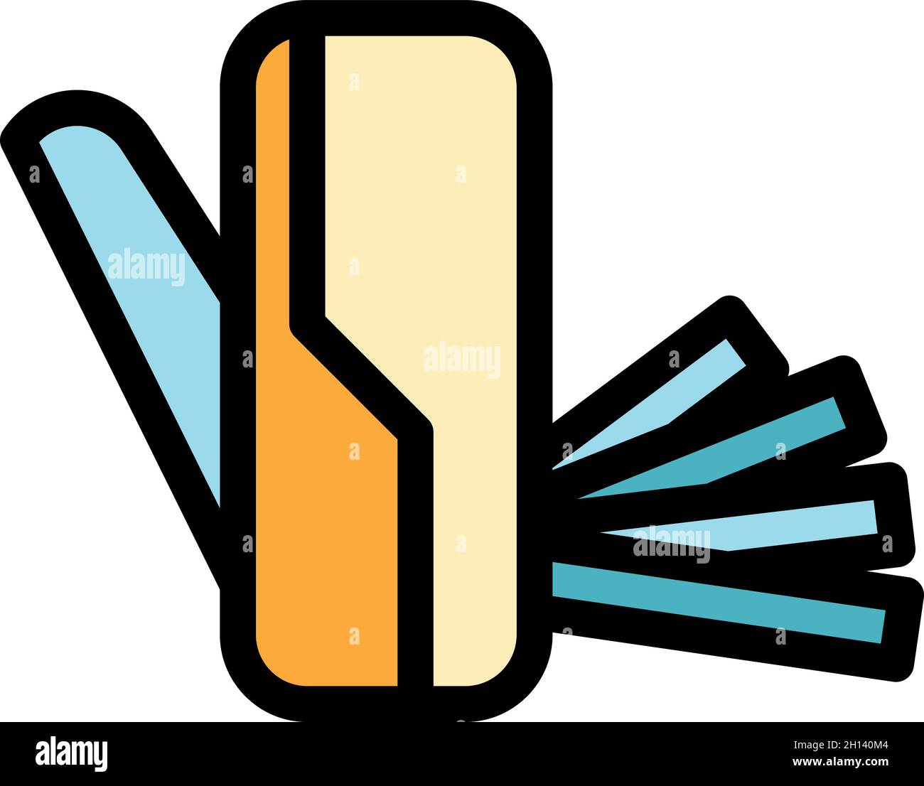 Icône armée MultiTool.Contour de l'icône de vecteur armée MultiTool couleur isolée à plat Illustration de Vecteur
