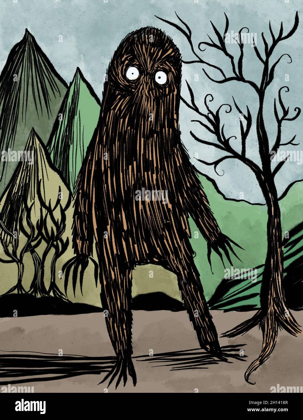 Illustration de la silhouette de Bigfoot Banque D'Images