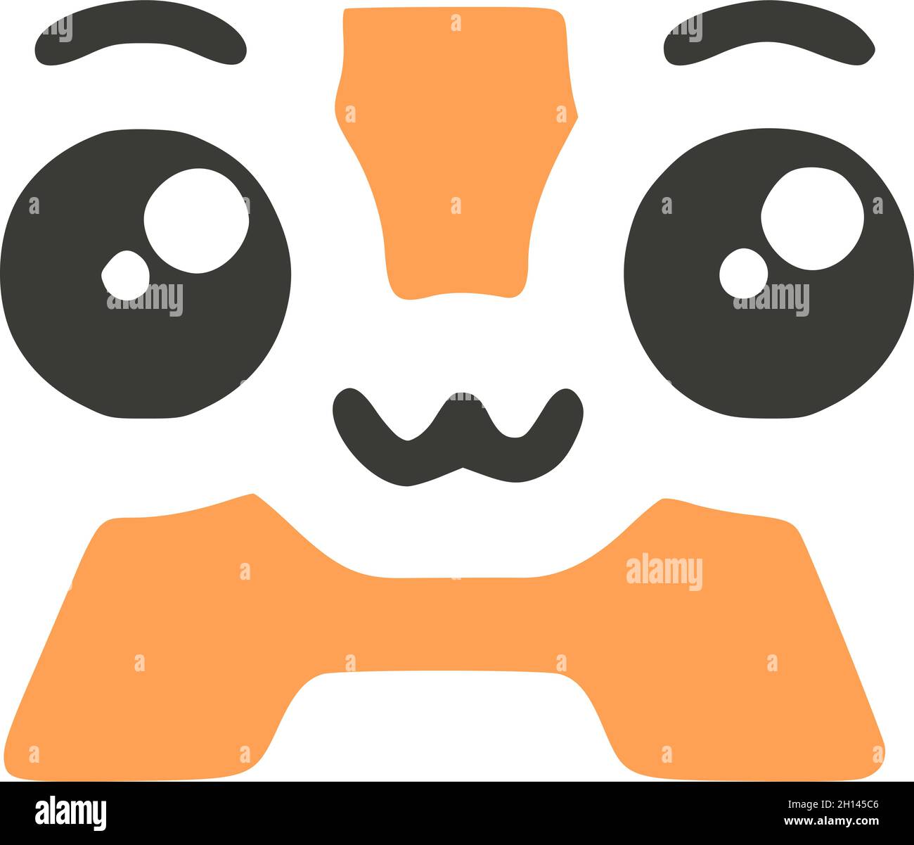 Lettre Un joli personnage kawaii, drôle émoticône vecteur clip art Illustration de Vecteur