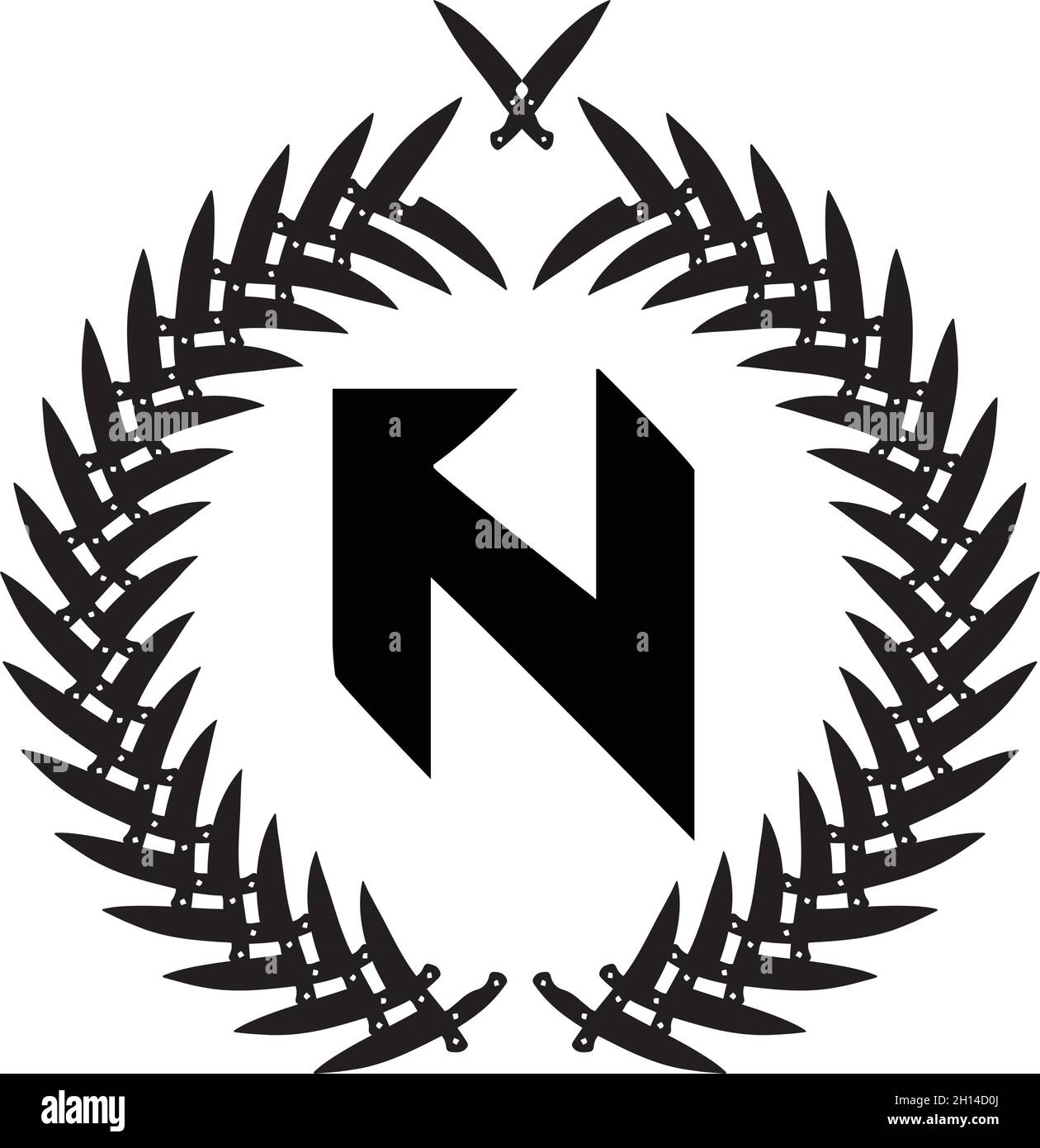 LOGO LETTER N AVEC EFFET D'ESPACE NÉGATIF POUR UNE UTILISATION SUR ILLUSTRATION Illustration de Vecteur
