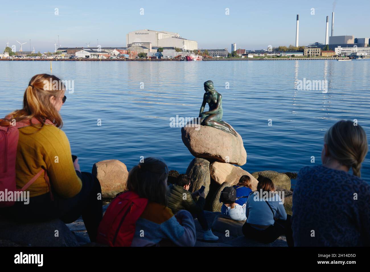 La statue de la petite Sirène (Den Lille Havfrue), par Edvard Eriksen (1913), Hans Christian Andersen, Copenhague, Danemark, Scandinavie,Octobre 2021 Banque D'Images