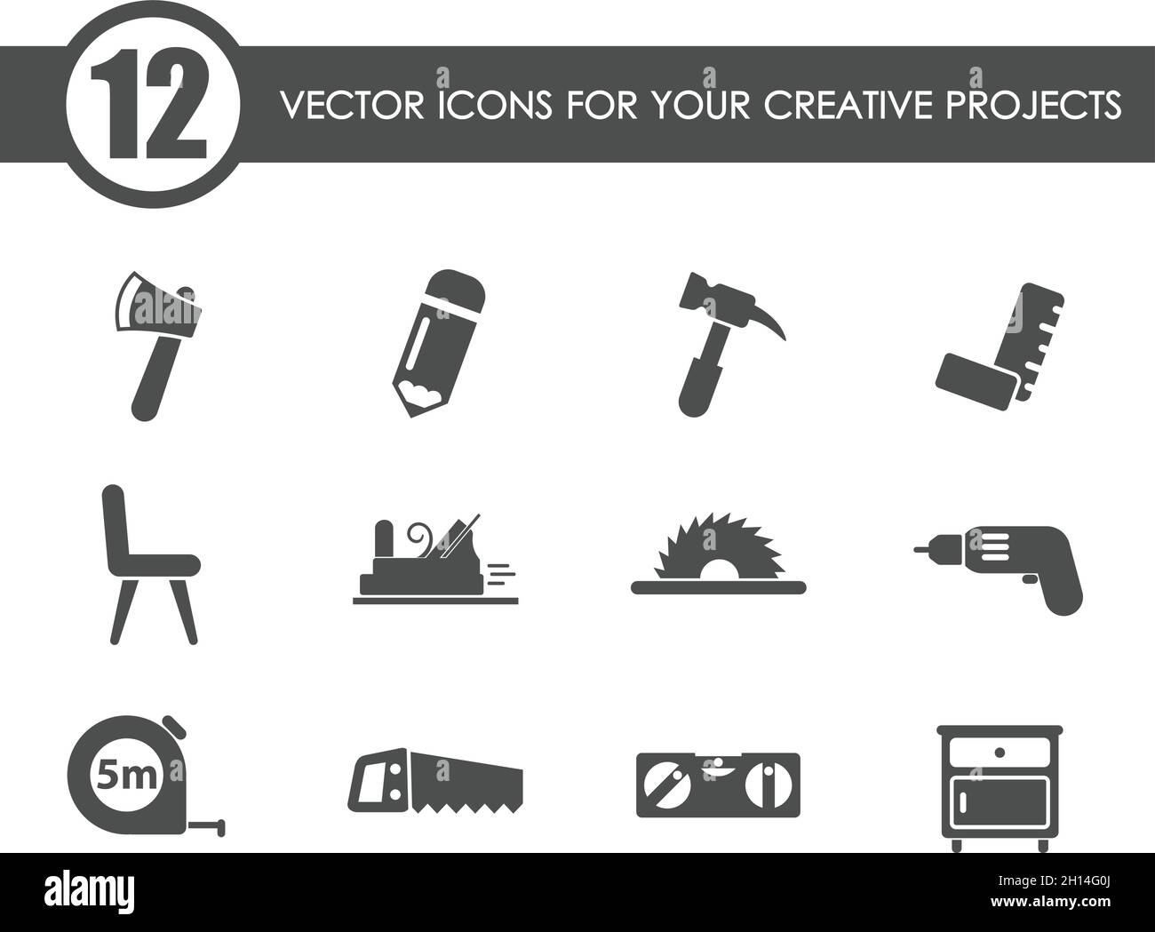 icônes vectorielles de menuiserie Illustration de Vecteur