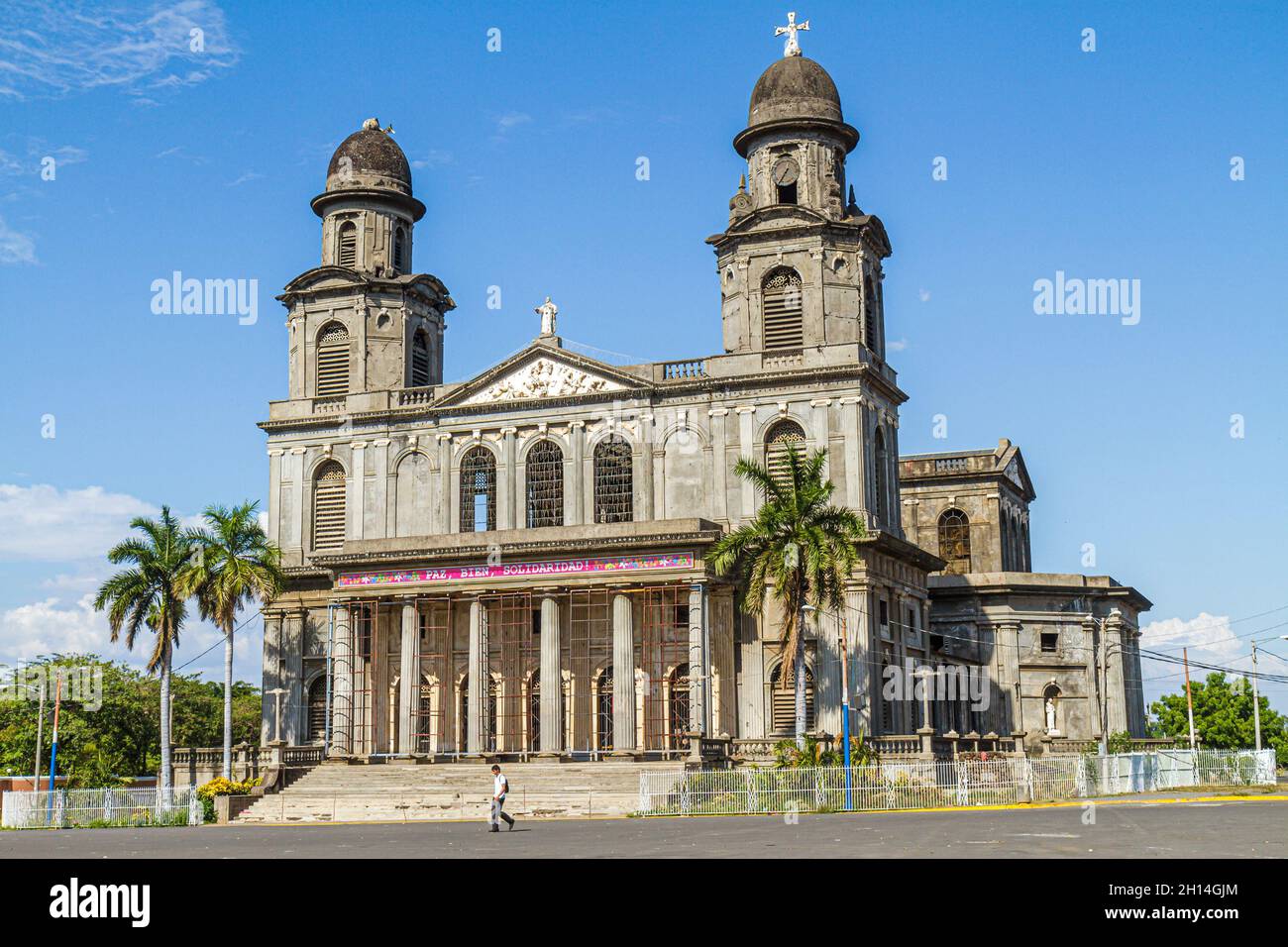 Managua Nicaragua, Santiago de Managua Cathédrale catholique tours dômes plaza historique Banque D'Images