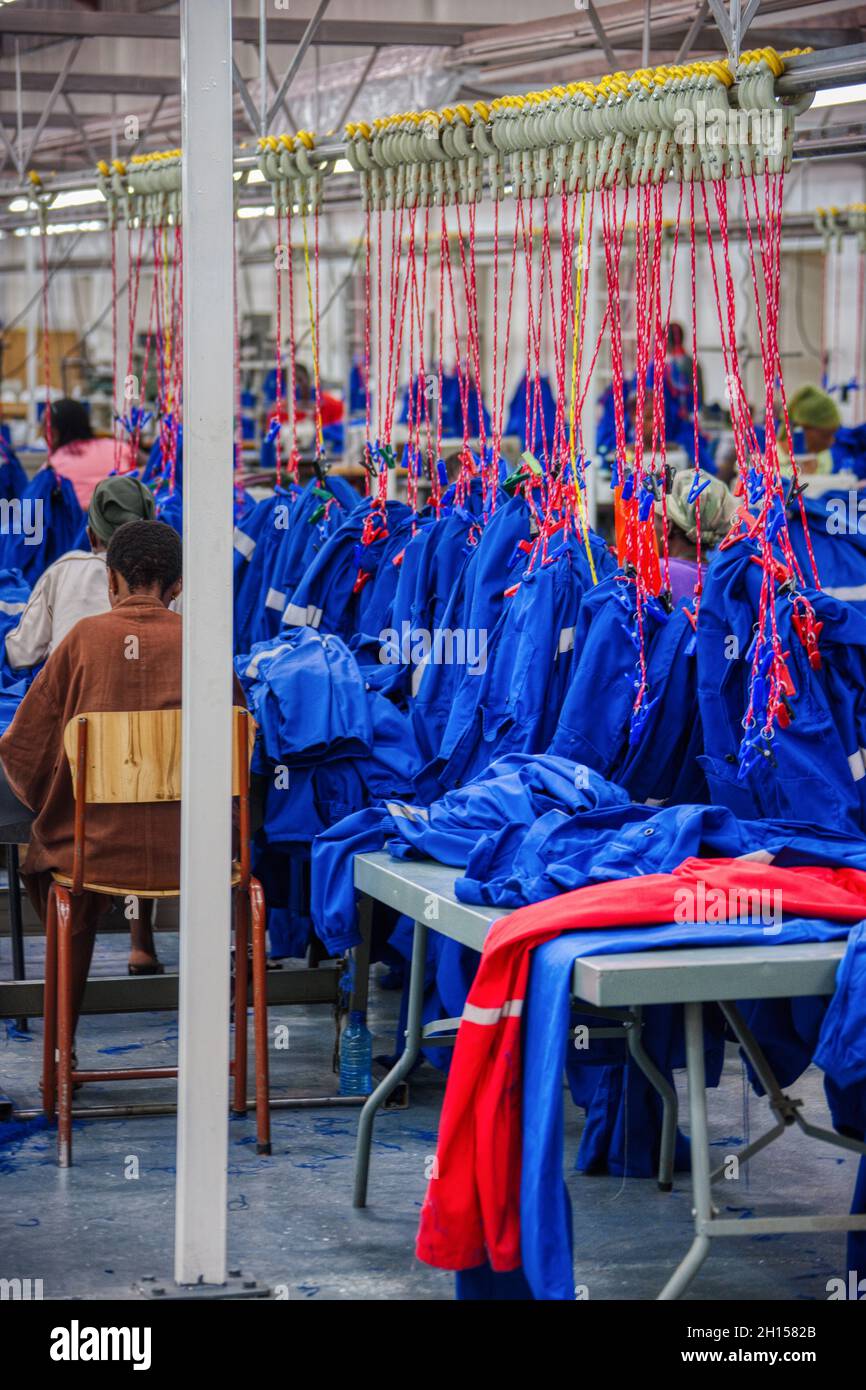 Usine de textile en Afrique Botswana, l'industrialisation en essayant d'éliminer la pauvreté Banque D'Images