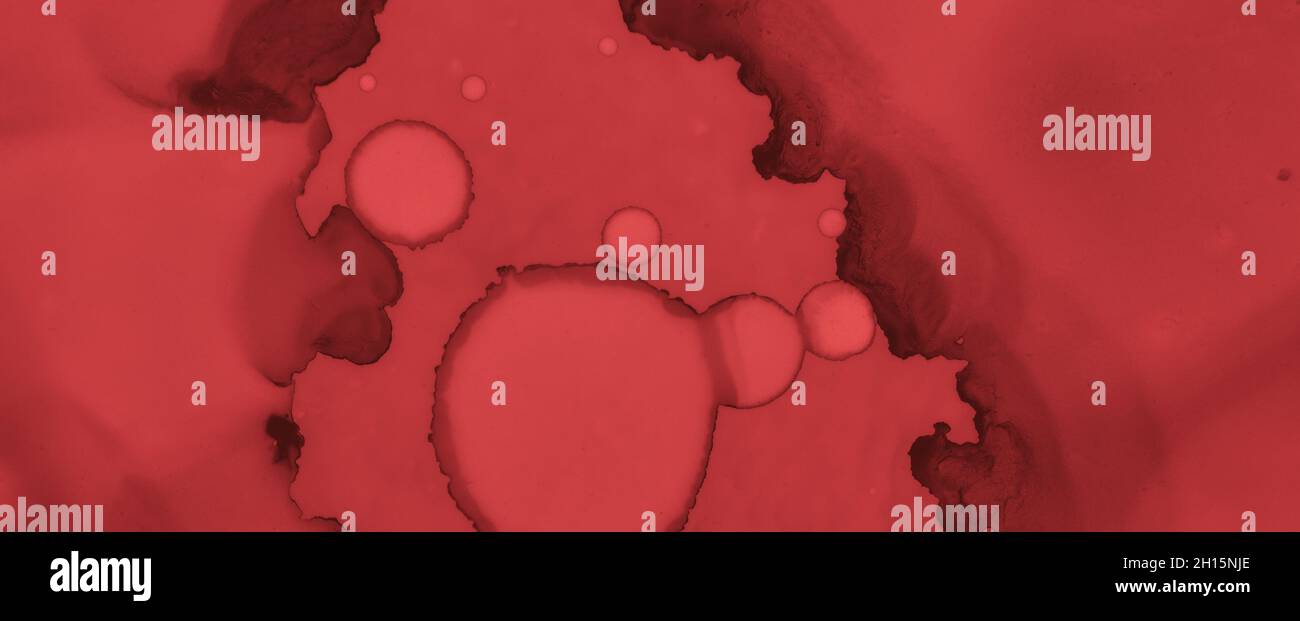 Arrière-plan de sang abstrait.Papier peint à encre rouge. Banque D'Images