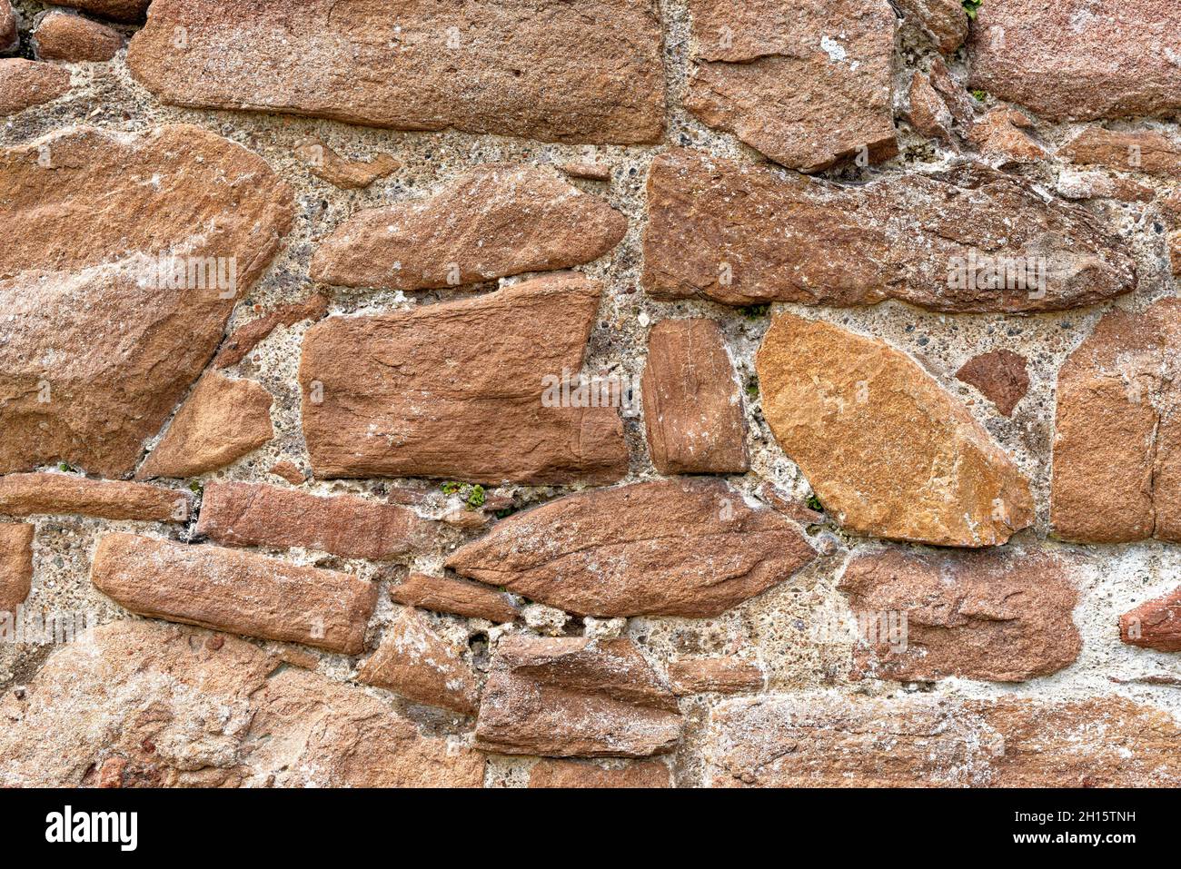 Arrière-plan - Un mur en pierre sèche au château d'Urquhart - Drumnadrochit, Highland, Écosse, Royaume-Uni Banque D'Images