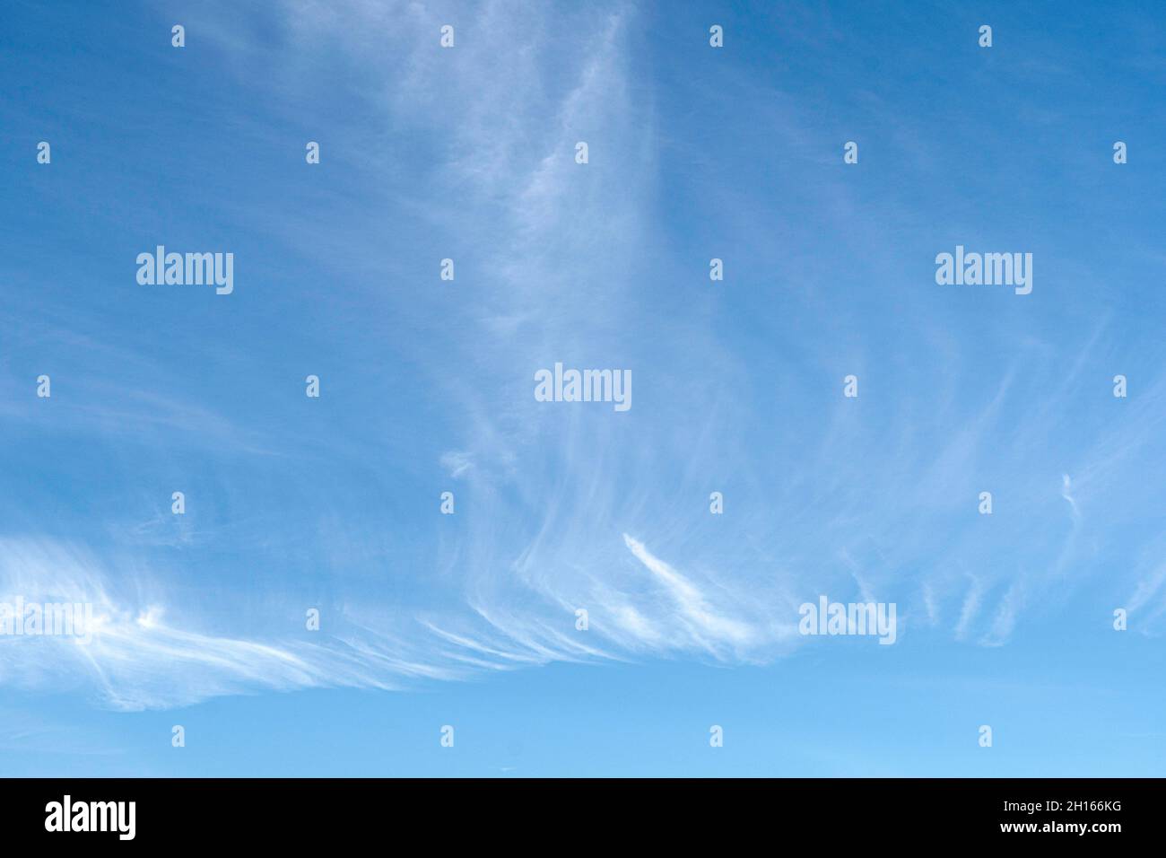 Nuage blanc se formant sur le ciel bleu à l'arrière-plan de haute altitude. Banque D'Images
