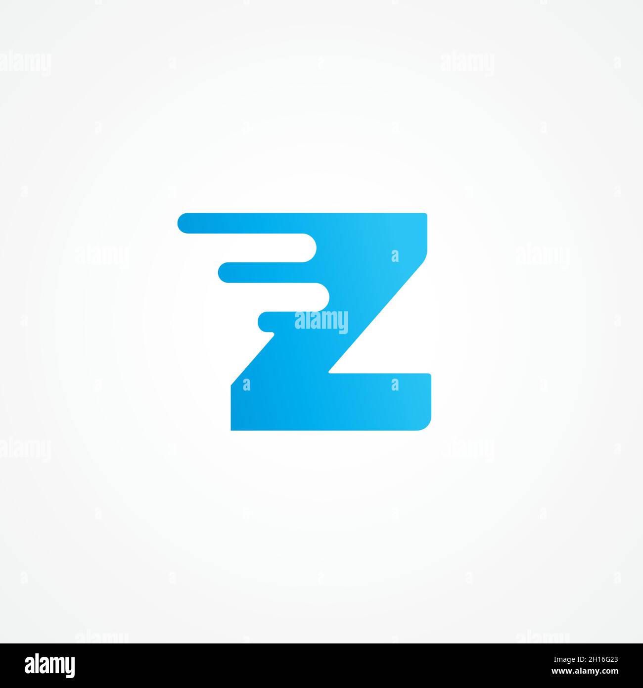 Lettre Z striée avec effet fluide.Modèle de conception de logo de l'alphabet initial adapté aux produits pour enfants, à la nourriture et aux boissons, aux jouets, au supplément, à la vitamine etc Illustration de Vecteur