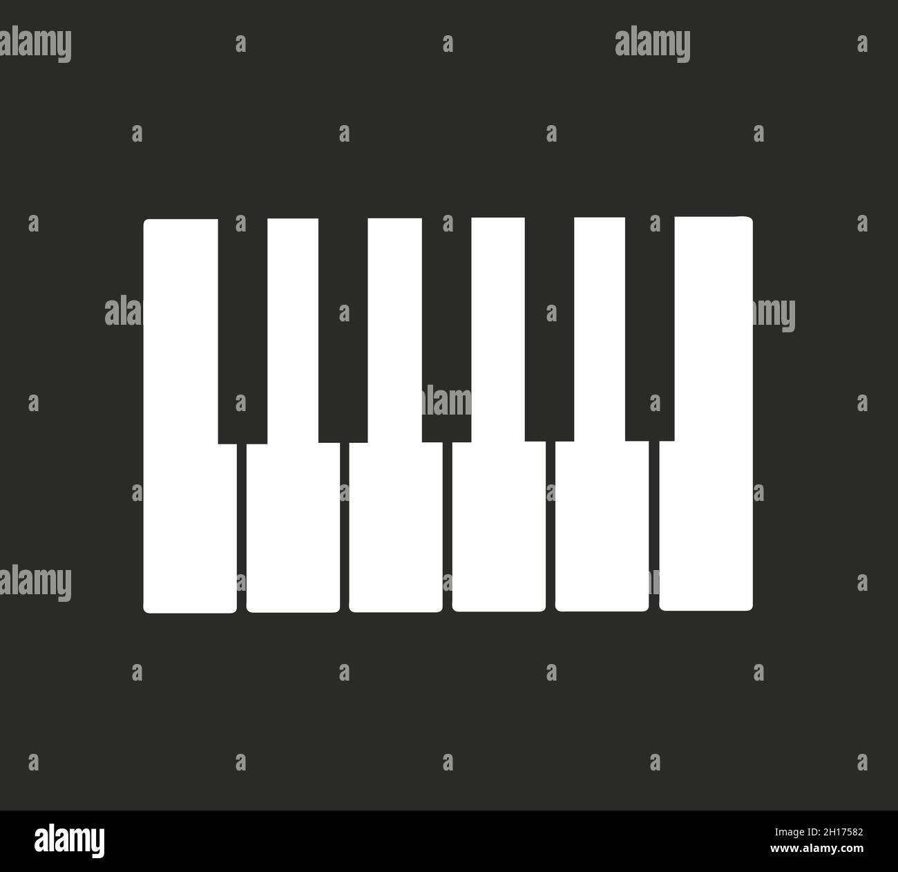 Icône de piano isolée sur fond noir Illustration de Vecteur