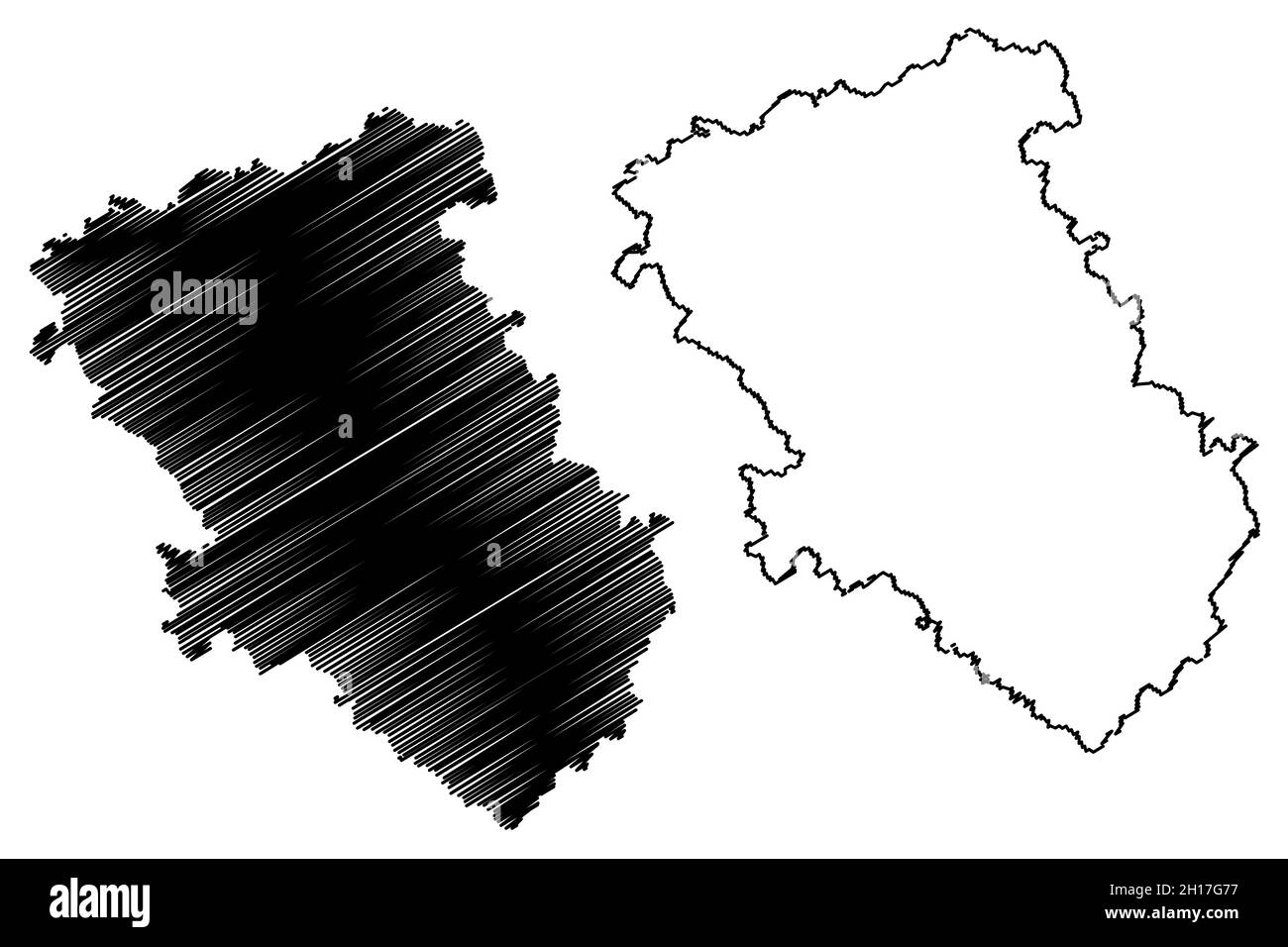 District de Lucknow (État de l'Uttar Pradesh, République de l'Inde) carte illustration vectorielle, scribble sketch carte de Lucknow Illustration de Vecteur
