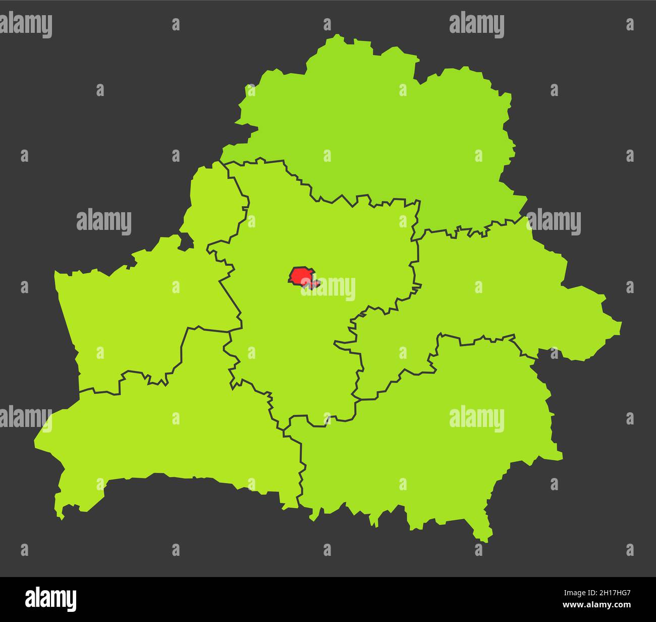 Carte de chaleur de la population du Bélarus comme illustration de densité de couleur Banque D'Images