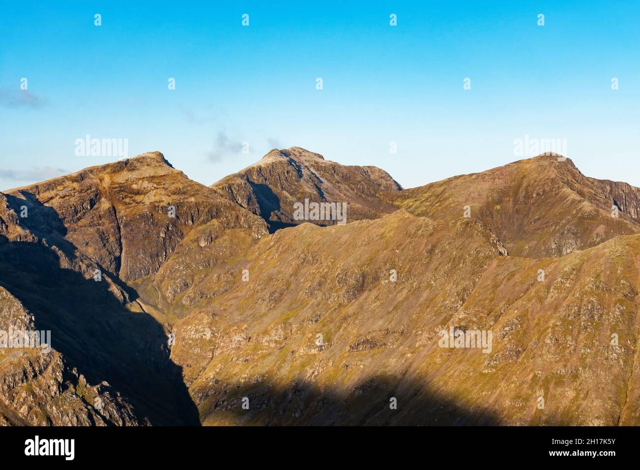 La montagne de Bidean Nam bian vue de Buachaville Etive Beag entre Glen COE et Glen Etive, Écosse Banque D'Images