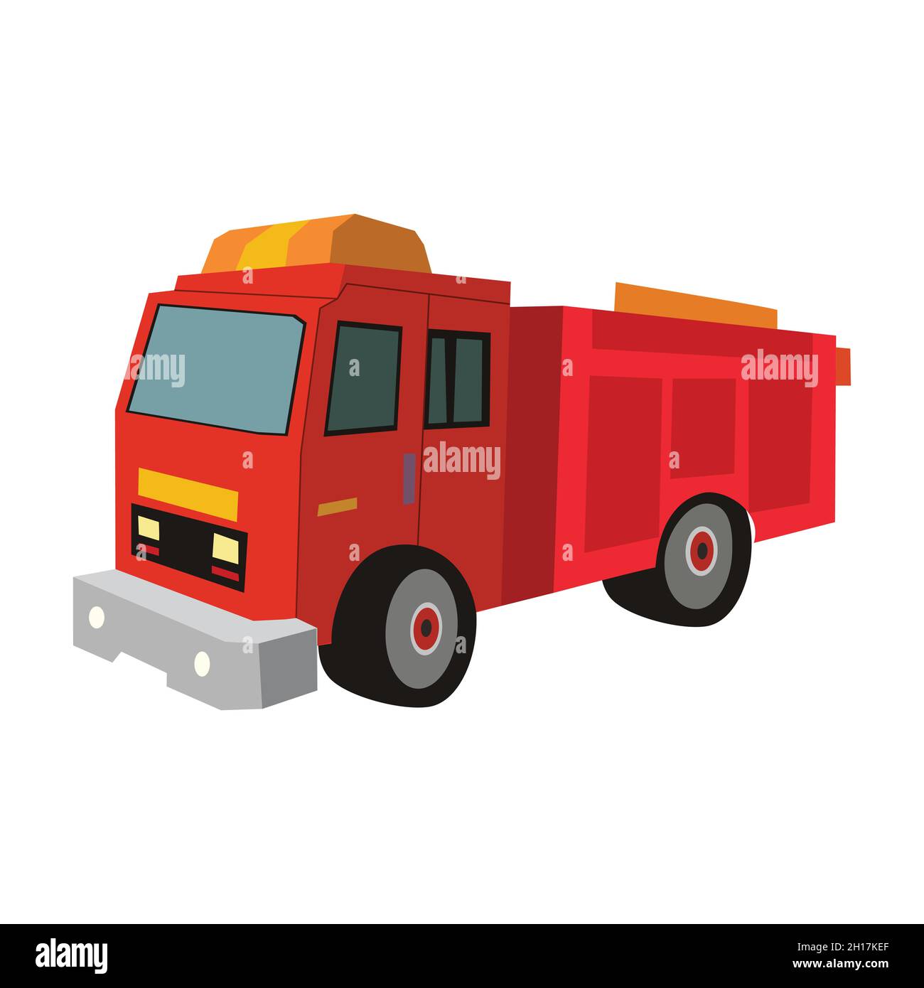 Icône de chariot incendie à plat.Icône d'équipement de lutte contre l'incendie à conception plate Illustration de Vecteur