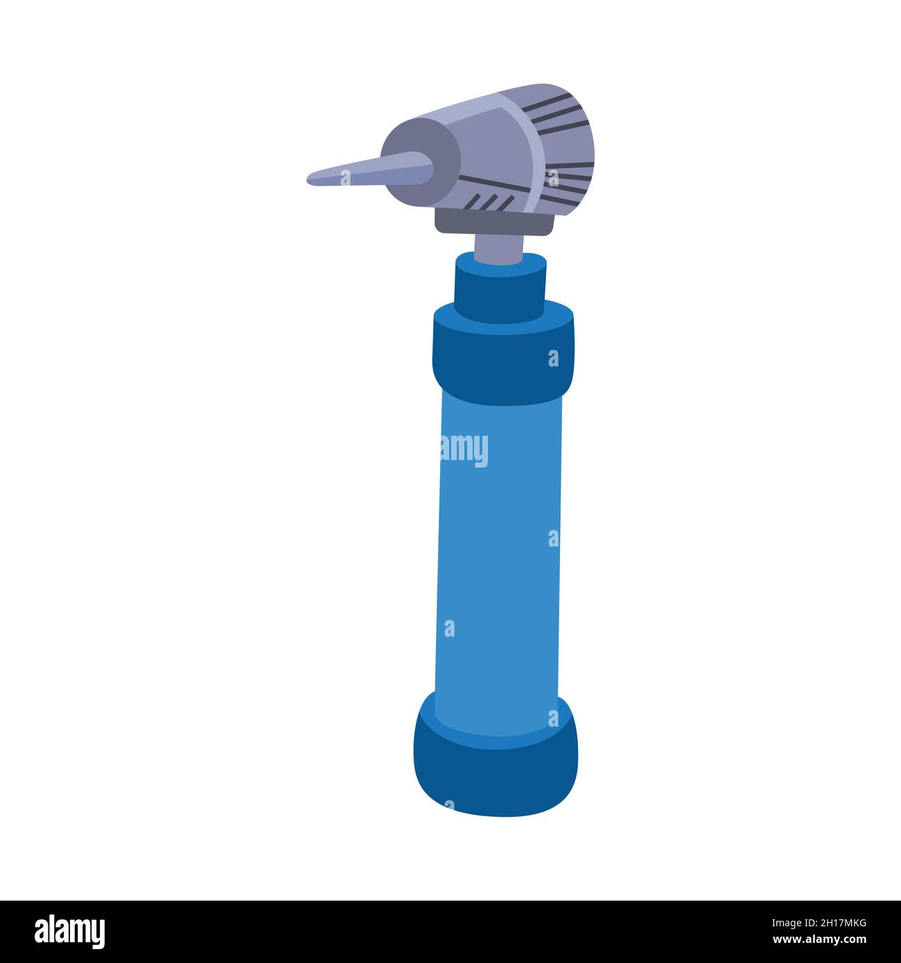 Otoscope utilisé pour examiner l'oreille isolée sur un fond blanc Illustration de Vecteur