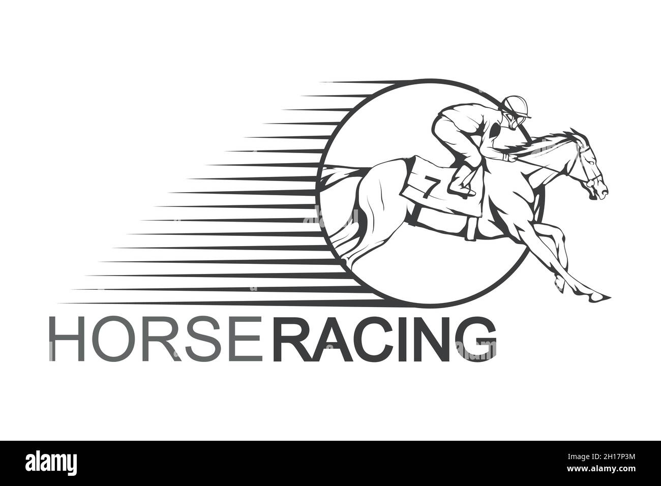 Courses hippiques.Jockey sur un cheval de course jusqu'à la ligne d'arrivée.Course Illustration de Vecteur