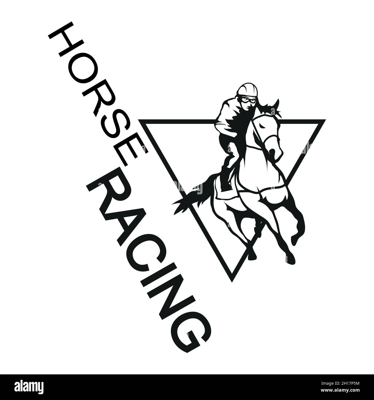 Courses hippiques.Jockey sur un cheval de course jusqu'à la ligne d'arrivée.Course Illustration de Vecteur