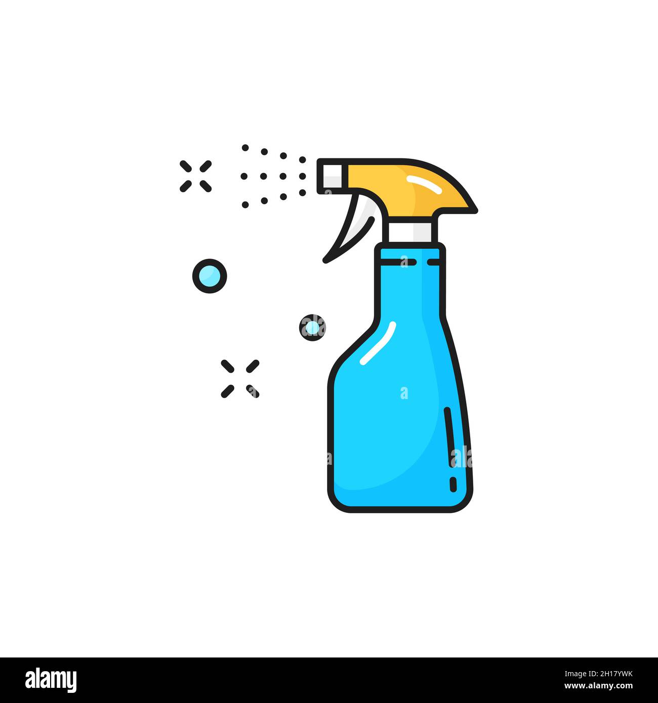 Nettoyant de désinfection du pulvérisateur icône de la ligne de couleur  bleue isolée de la bouteille de pulvérisation.Pulvérisateur de nettoyage,  de lavage et de désinfection Vector.Alcool antibactérien agen Image  Vectorielle Stock -