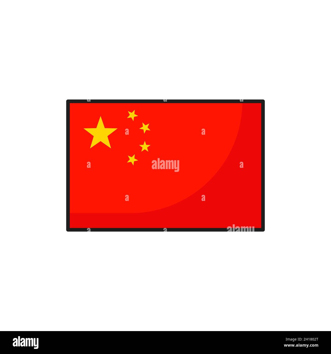 Chine nationale communiste pays bannière rouge avec cinq étoiles jaunes isolées.Drapeau officiel du pays de la république vectorielle, indépendance liberté nationalité asiatique Illustration de Vecteur