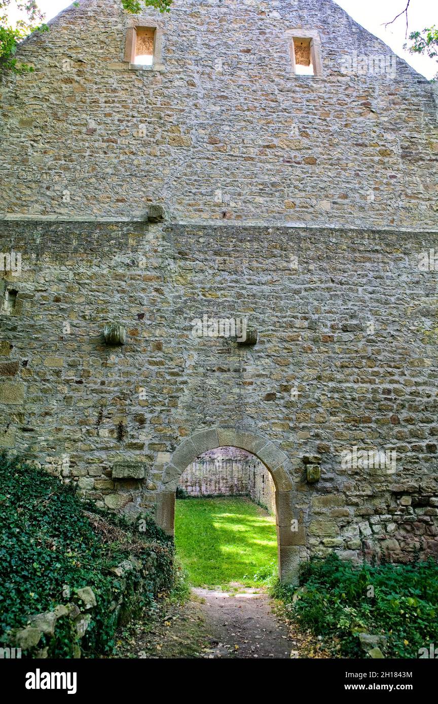 Les ruines du monastère de Disibodenberg, près de Bad Kreuznach, Rhénanie-Palatinat, Allemagne, Europe,Hildegard von Bingen a vécu ici de 1112 à 1147 Banque D'Images