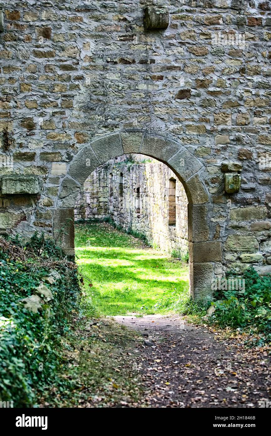 Les ruines du monastère de Disibodenberg, près de Bad Kreuznach, Rhénanie-Palatinat, Allemagne, Europe,Hildegard von Bingen a vécu ici de 1112 à 1147 Banque D'Images