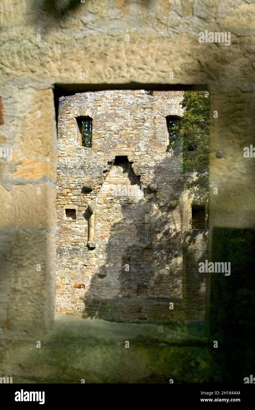 Les ruines du monastère de Disibodenberg, près de Bad Kreuznach, Rhénanie-Palatinat, Allemagne, Europe,Hildegard von Bingen a vécu ici de 1112 à 1147 Banque D'Images