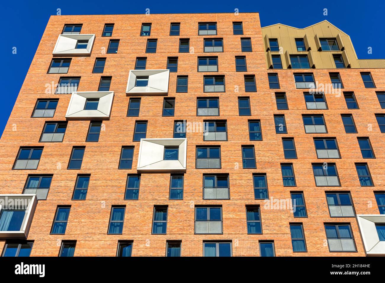 Immeuble dans le développement de Kampus, Manchester, Angleterre, Royaume-Uni.Arc: Meccanoo 2021 Banque D'Images