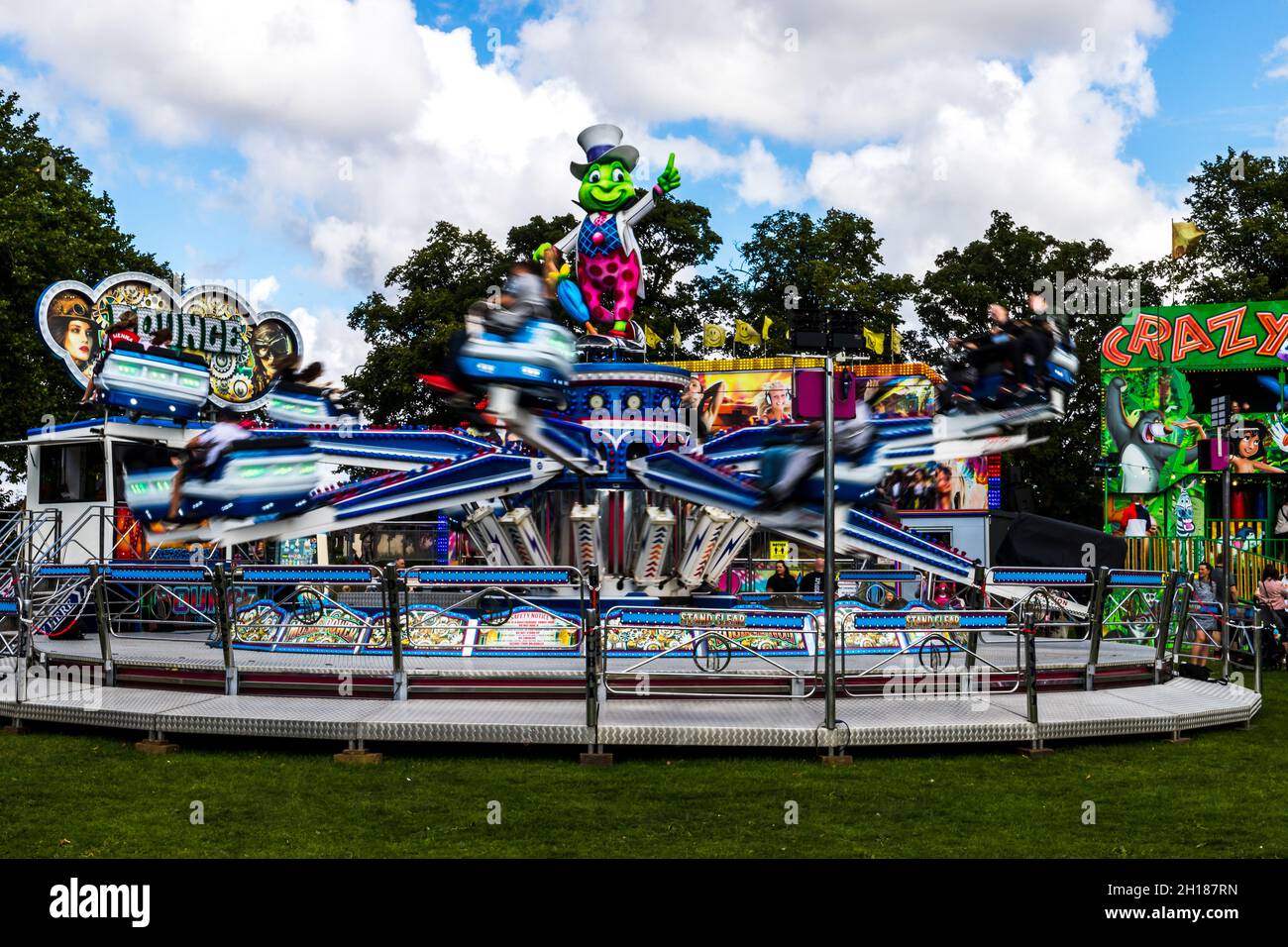 La vitesse du parcours du parc d'expositions d'Octopus vu dans « les promenades », Kings Lynn, le 28 août 2021. Banque D'Images