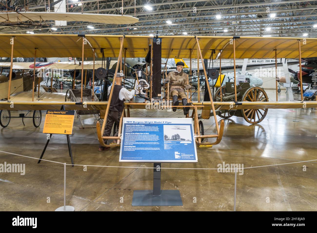 Le modèle F de Burgess-Wright 1911 a été utilisé comme entraîneur de vol par le corps de signalisation de l'armée américaine.Hill Aerospace Museum. Banque D'Images