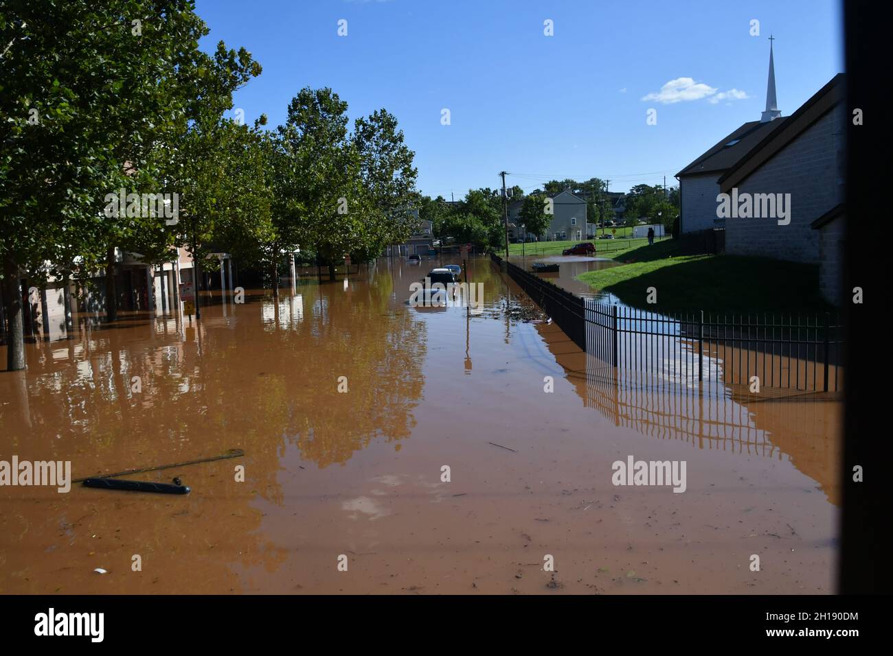 Inondations causées par l'ouragan Ida au Nouveau-Brunswick, NJ Banque D'Images