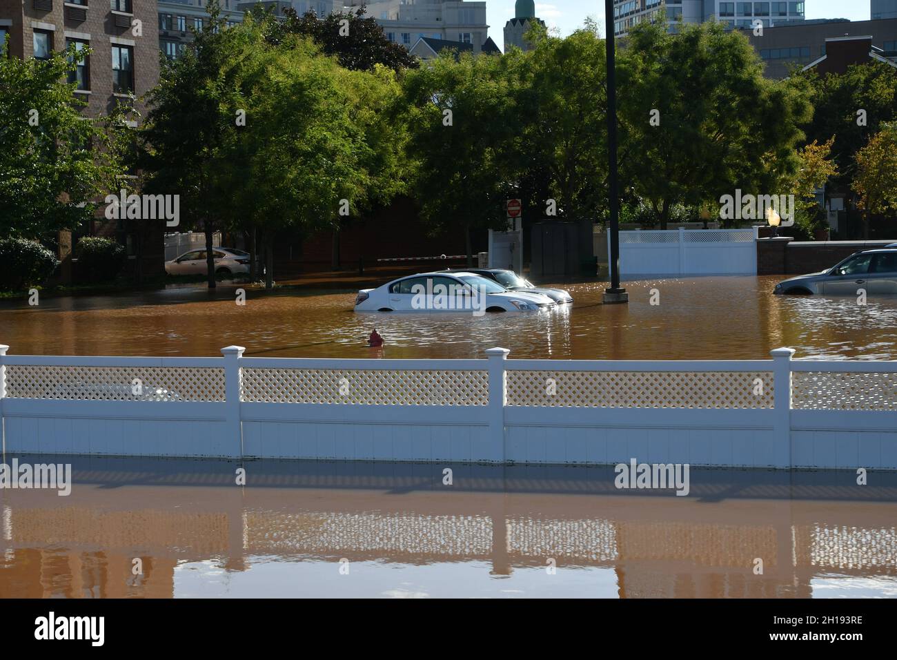 Inondations causées par l'ouragan Ida au Nouveau-Brunswick, NJ Banque D'Images