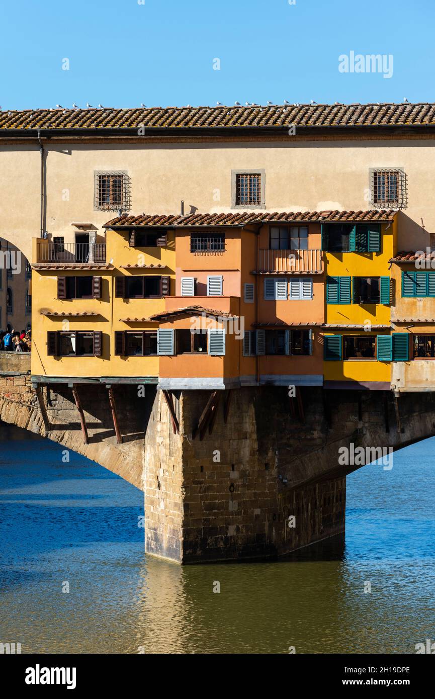 Le Ponte Vecchio sur l'Arno.Florence, Toscane, Italie Banque D'Images