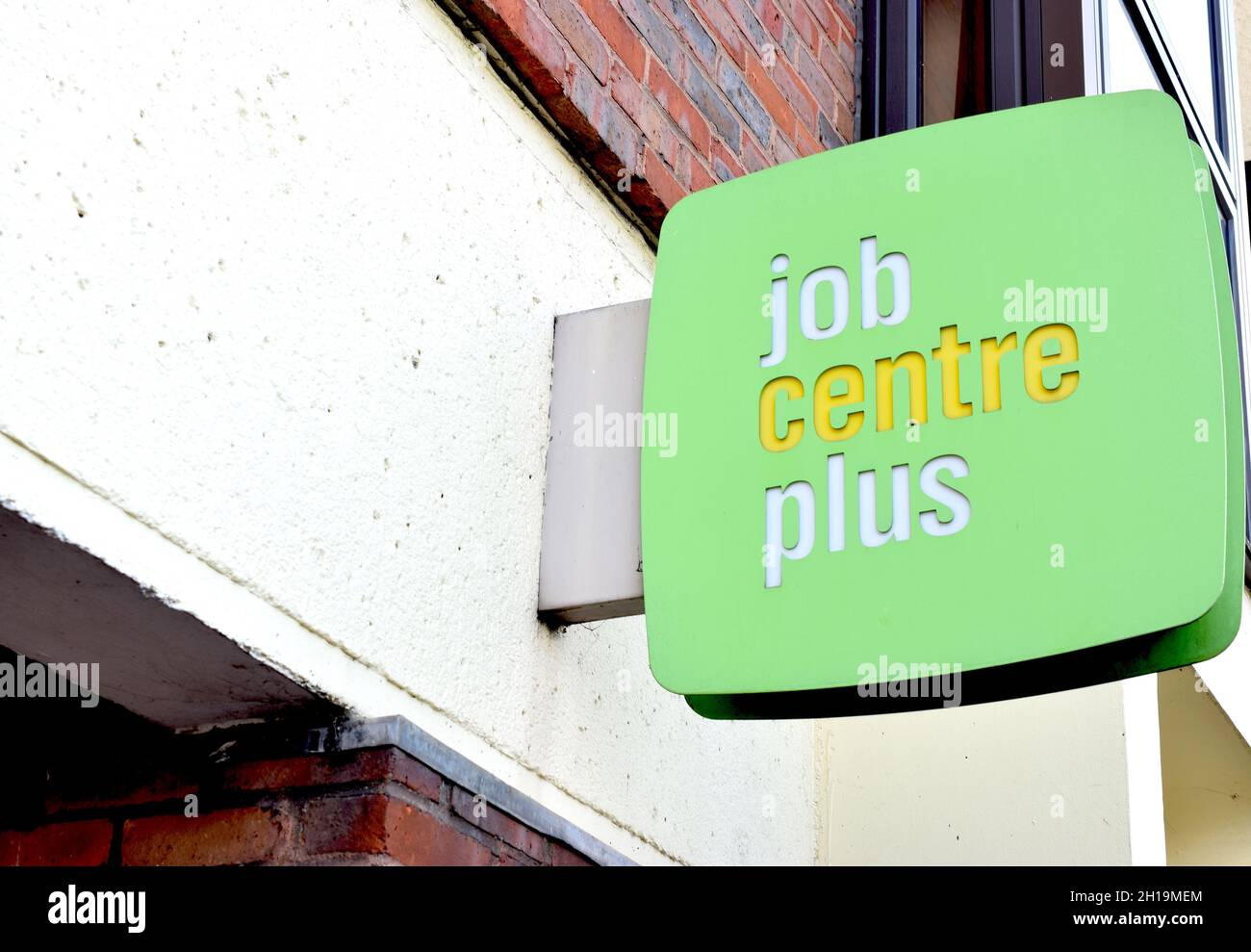 Panneau du centre d'emploi sur la rue de la ville britannique. Banque D'Images