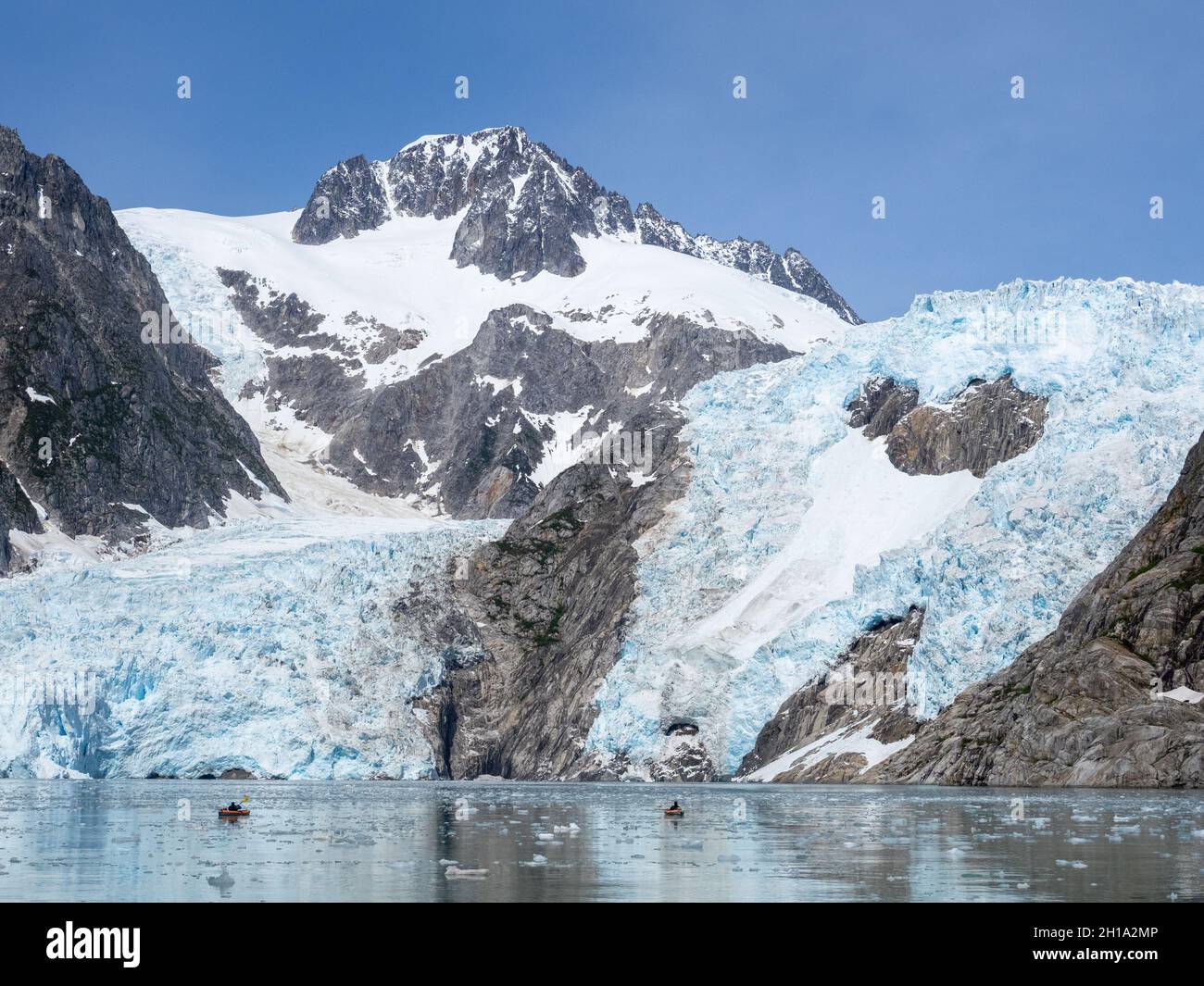 Glacier du Nord-Ouest dans le fjord du Nord-Ouest, parc national Kenai Fjords, près de Seward, Alaska. Banque D'Images