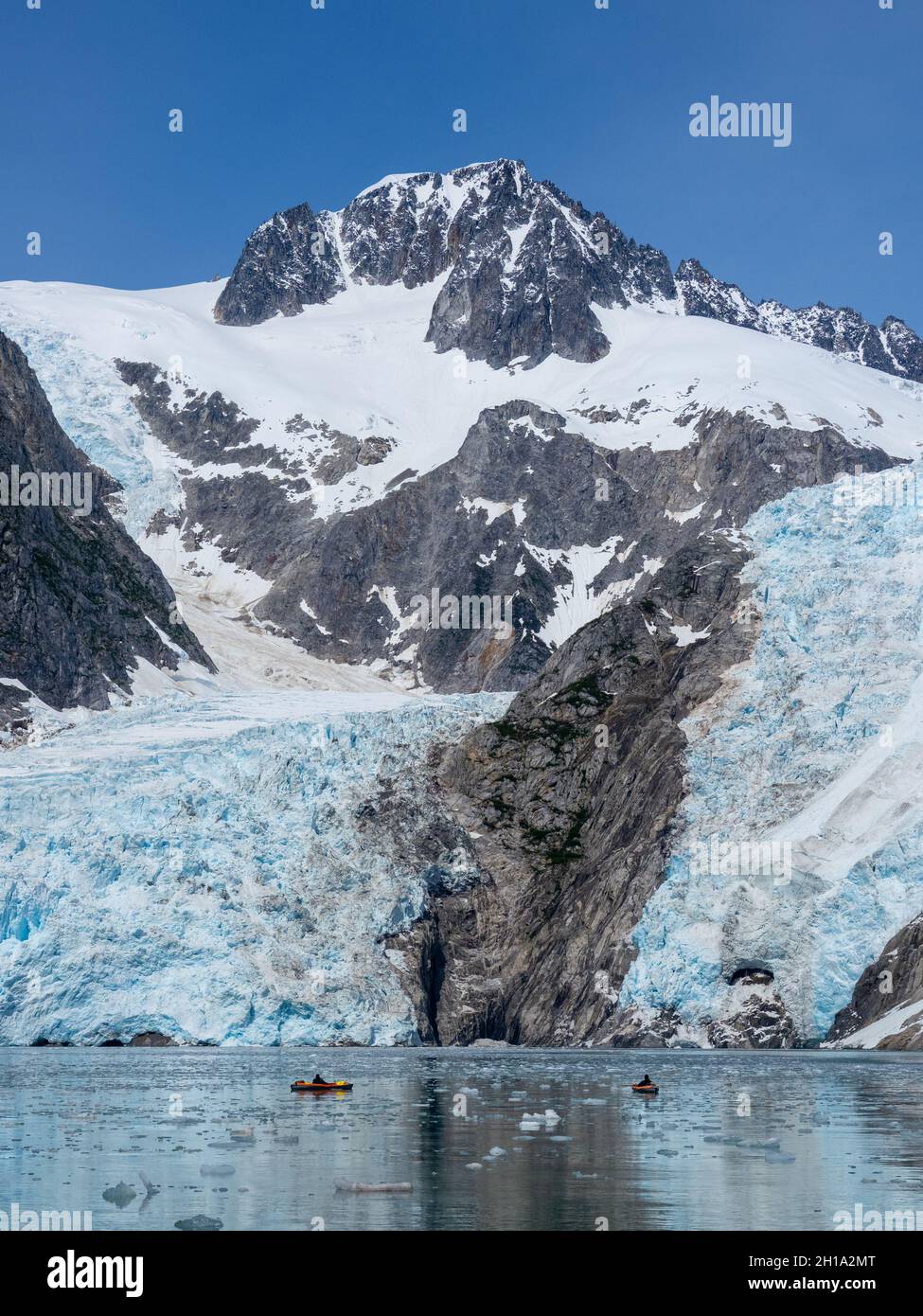 Glacier du Nord-Ouest dans le fjord du Nord-Ouest, parc national Kenai Fjords, près de Seward, Alaska. Banque D'Images
